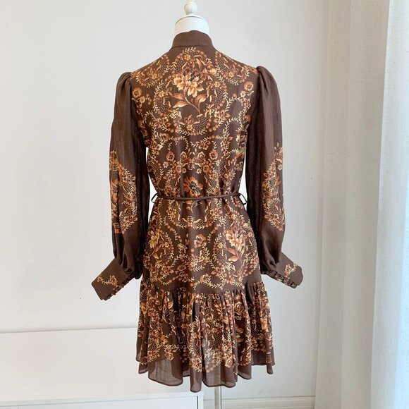 ALÉMAIS Seraphina belted tiered printed ramie mini dress - Picture 10 of 16